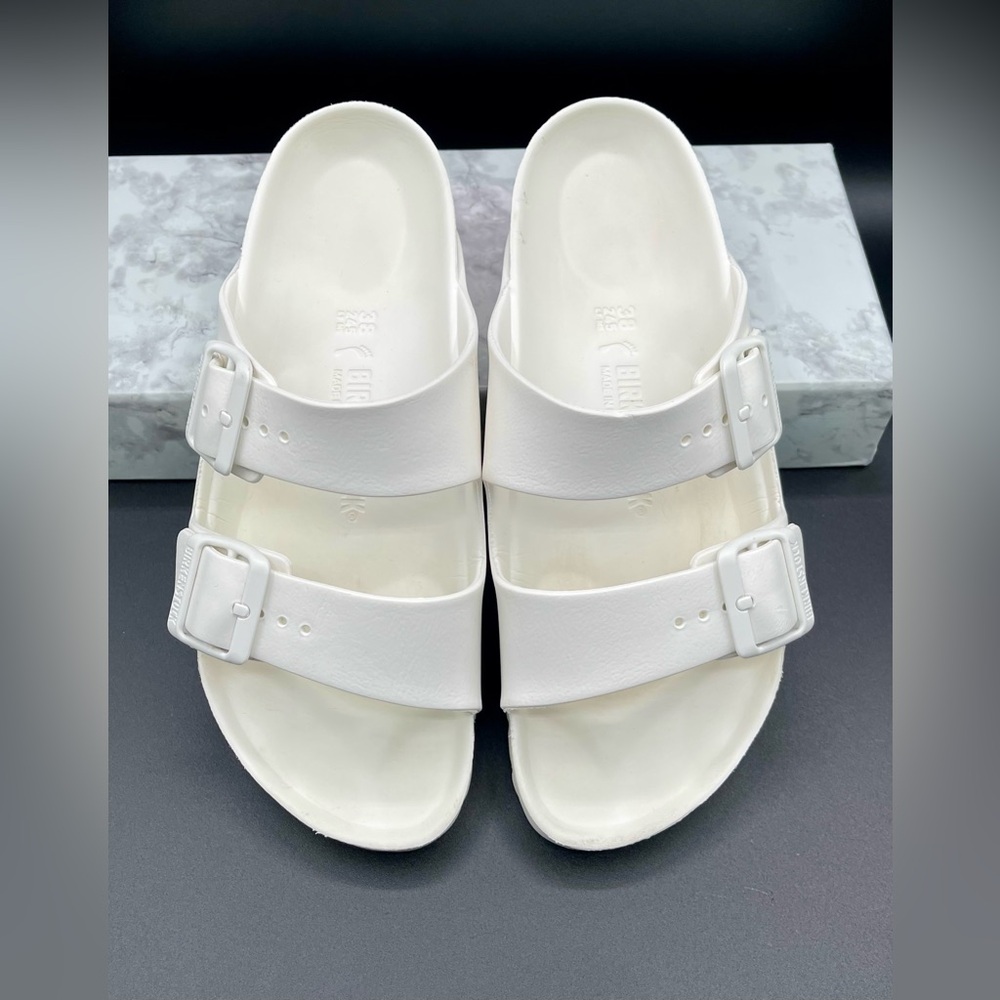 Birkenstock Classic White Double Strap Sandals - Picture 2 of 12